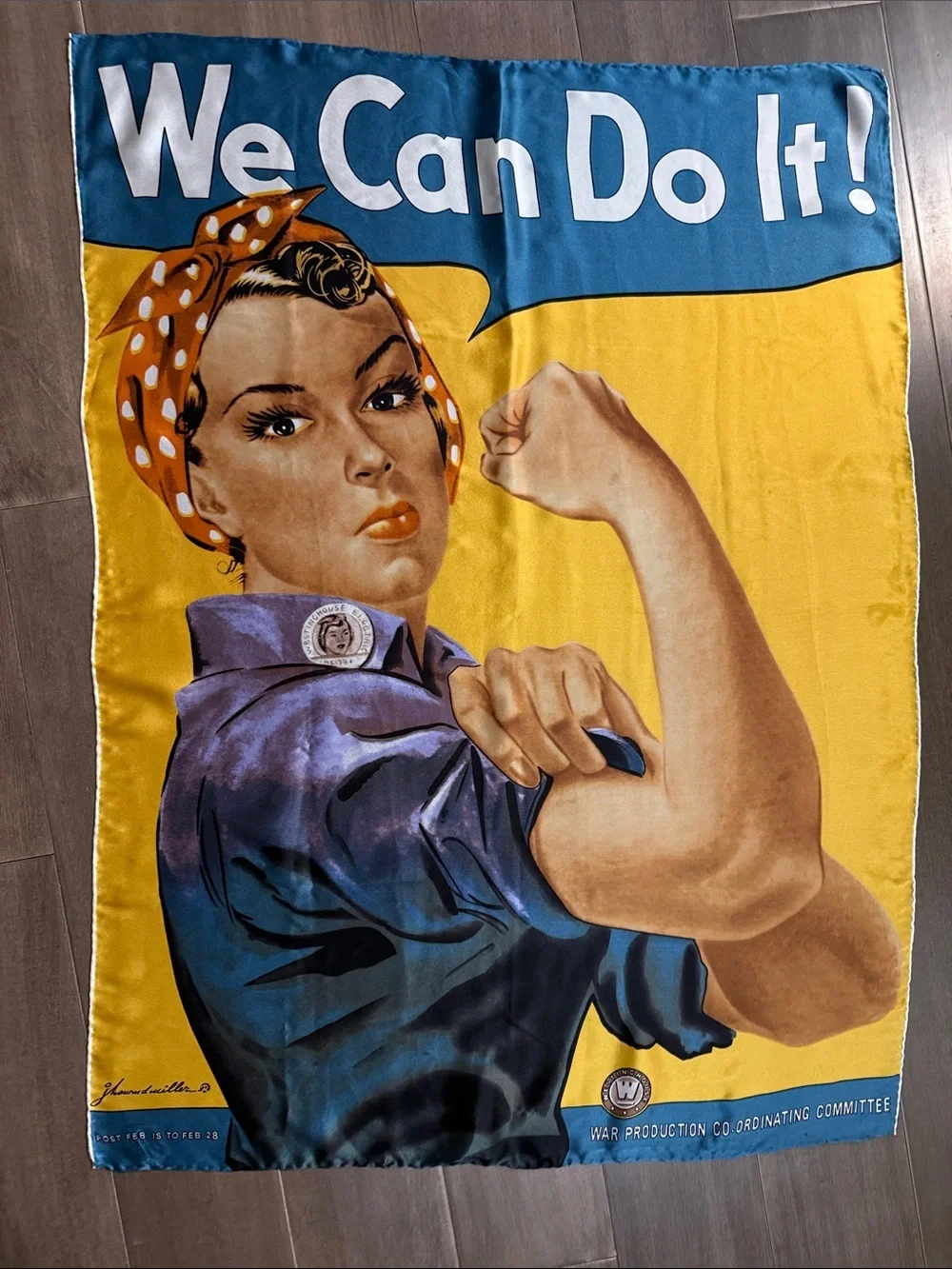 Rosie the Riveter Novelty Silk Scarf